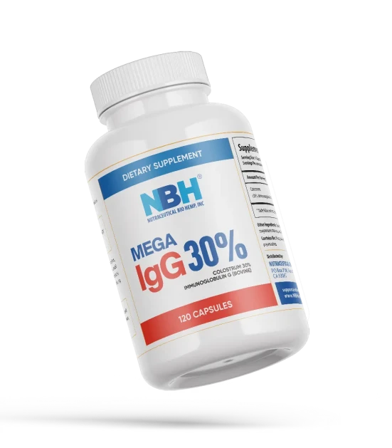Mega IgG 30% (Bovine), 120 Capsules 500 mg