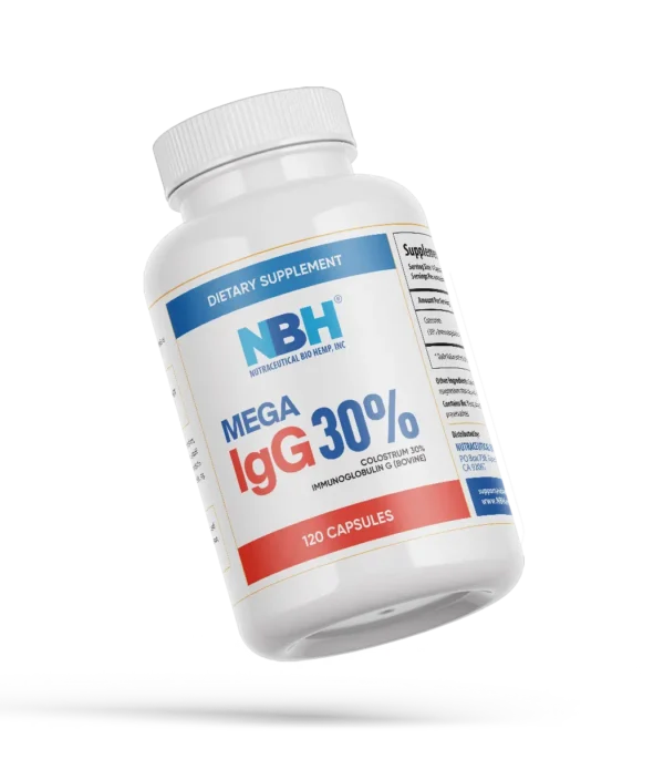 Mega IgG 30% (Bovine), 120 Capsules 500 mg